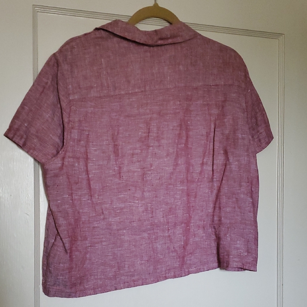 Linen - Rachel Zoe Pink Linen Shirt - Picture 4 of 4